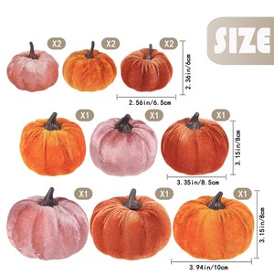 12 pièces de citrouilles artificielles de différentes tailles, fausses citrouilles en tissu, citrouilles en mousse pour la décoration d'automne, de Thanksgiving et d'Halloween - Product Image 2