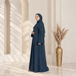 Wholesale Beaded Sequined Solid <b>Eid</b> V Neck Lightweight Breathable Polyester Floor Length <b>Long</b> Sleeve Handmade Modest Muslim - Product Image 1