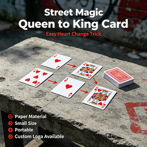 Cartas Mágicas Clásicas Rey y Reina, Accesorios de Magia Callejera, Efecto de Cambio de Corazón Fácil para Principiantes, Trucos de Magia con Papel - Product Image 2