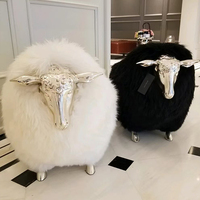Fauteuil individuel en fibre de verre en forme de mouton, idéal pour la décoration de salon et de hall d'hôtel.
