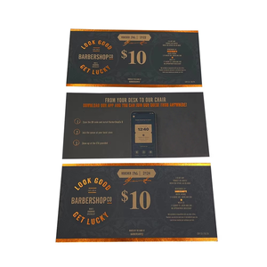 Stampa su misura <span class=keywords><strong>Coupon</strong></span> sconto stampa all'ingrosso carta buono regalo Serive con Logo - Product Image 5