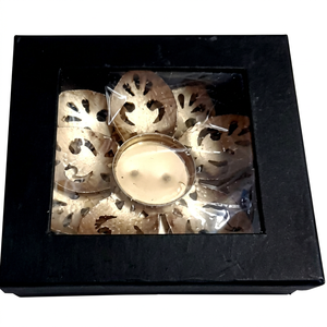 Portavelas Diya con Caja de Madera, Portavelas Redondo con Patrón Tallado, Diya con Caja de Regalo para Decoración del Hogar - Product Image 2