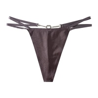 String sexy taille basse pour femme, bretelles fines, en nylon et coton brodé, antibactérien, style Pure Desire, tendance