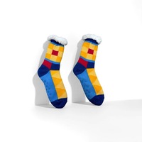 Calcetines de Casa con Forro Polar y Diseño de Copos de Nieve Nórdicos para Mujer, en Oferta