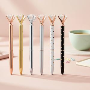 Bolígrafo Metálico Promocional Personalizado al por Mayor con Diamante Grande para Regalo Escolar - Product Image 1