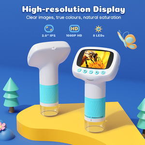 2-in-1 Children Learning <b>Digital</b> <b>Clock</b> Electron 1000x Magnification 2 Inch 1080p HD Screen 8 LED Illumination USB CM5-blue 2-in- - Product Image 5