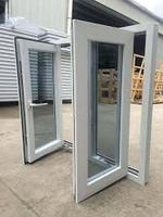 이중 강화 유리 UPVC 창 가정용 스크린이있는 UPVC 프레임 개폐 창