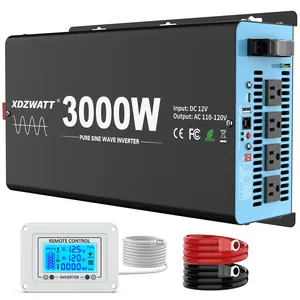 2024 inverter a onda sinusoidale pura 12V 24V 48V a 110V 220V 2000w 3000w convertitori di corrente a corrente alternata