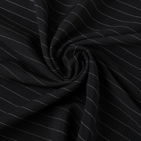 Tissu de chemise rayé teint en fil à motif de rayures à 4 voies en polyester 100D à haute élasticité