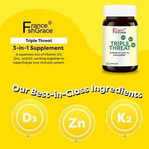 Suplemento Personalizado Triple Threat Vitamina D3 Zinc K2, 30 Cápsulas, Apoya la Salud Inmunológica - Product Image 4