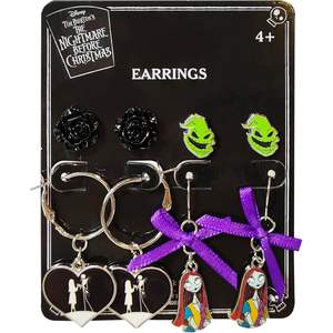 LUV HER The Nightmare Before Christmas Boucles d'oreilles clous hypoallergéniques en alliage de zinc pour femmes, ensembles de boucles d'oreilles à crochet, cadeau - Product Image 2