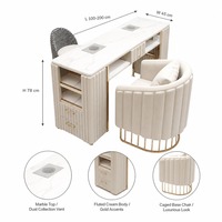 Table de manucure avec aspirateur de poussière et chaise à base en cage, ensemble pour salon de manucure, mobilier en gros, directement de l'usine