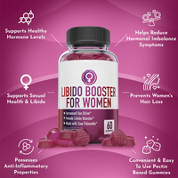 Bonbons gélifiés végétaliens pour femmes, marque privée, pour l'équilibre hormonal, stimulants naturels de la libido, avec du palmier nain
