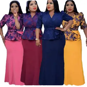 Yüksek kaliteli afrika elbiseler kadın giyim artı boyutu kadın elbiseleri 4XL-7XL çiçek baskı elbiseler kadınlar lady zarif