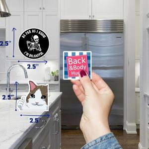 Carte de visite magnétique en papier au design Art Déco personnalisé, aimant de réfrigérateur, légère, imperméable, de forme ovale, cadeau publicitaire promotionnel - Product Image 3