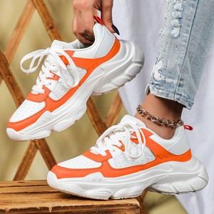 รองเท้าผ้าใบผู้หญิงแบบผูกเชือก พื้นหนา เพิ่มความสูง ระบายอากาศได้ดี พื้นรองเท้า EVA นุ่มสบาย สไตล์ลำลอง - Product Image 4