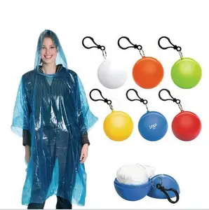 Hooded Plastic Waterproof Rain Coat Ball Disposable Windproof Hooded Rain Poncho Unisex Ball Raincoats Hoodie for Sports Cycling