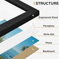 Cadre photo créatif fait main HuaJia 4*6" 5*7" 6*8" 8*10" Cadre photo personnalisé en bois avec plexiglas résistant pour affichage mural/sur table