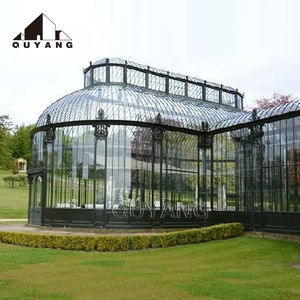 QUYANG Grande Veranda in Metallo con Tetto Mobile per Giardino Esterno, Giardino d'Inverno in Ferro Battuto, Serra in Metallo e Vetro, Gazebo - Product Image 3