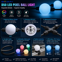 Akıllı LED Piksel Top Lambası 50mm RGB Programlanabilir Küre Lamba IP67 Dış Mekan Renkli Noel Lambası Noel Süsü