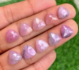 Piedras Preciosas Sueltas de Color Rosa Natural, Corte Triangular, Forma Trillón, Corte Rosa, Origen TZ, para la Elaboración de Joyas - Product Image 3