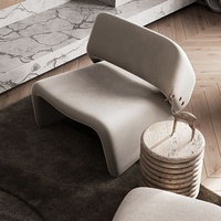 Fauteuil simple au design nordique moderne et minimaliste, en velours bouclé, pour petit appartement, chambre à coucher, salon