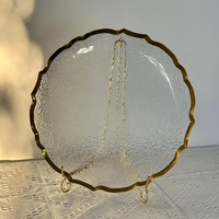StarLuckINT Assiette Transparente en Plastique PP Écologique à Bordure Irrégulière en Forme de Fleur, Design Moderne, Décoration de Table de Mariage