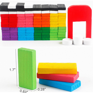 Bán buôn tùy chỉnh bằng gỗ tam giác domino <span class=keywords><strong>mini</strong></span> màu hồng đôi sáu chín thiết lập để bán - Product Image 2