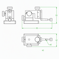 Plataforma Lineal Manual de 3 Ejes XYZ, Plataforma de Desplazamiento Triaxial de Aluminio con Micrómetro de Precisión, Sonda de Posicionamiento RF