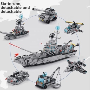 뜨거운 판매 플라스틱 전함 빌딩 블록 소년을위한 1:36 규모 해군 항공 모함 장난감 퍼즐 설정 - Product Image 3