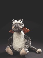 Jouet en peluche dragon mignon - Peluche douce et moelleuse en forme de dragon gris pour enfants, cadeau, décoration de la maison