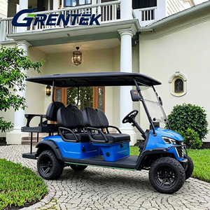 GRENTek Véhicule de golf électrique 2+2 places, modèle le plus récent, bleu tout-terrain avec pare-brise pour utilisation hors route publique - Vente chaude - Product Image 4