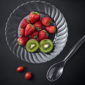 Giá rẻ Trong suốt bánh trái cây trang trí PS Chất liệu thân thiện với môi trường khay thức ăn dùng một lần - Product Image 4