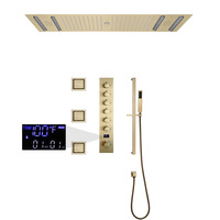 Ensemble de douche encastré HIDEEP avec pommeau de douche LED musical de 36*12 pouces et robinet de contrôle numérique de l'eau chaude et froide