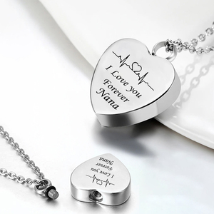 'Te amo para siempre' Corazón Cremación Memorial Cenizas Urna Collar de piedra natal Joyería Alas de Ángel Colgante de recuerdo para Nana - Product Image 3