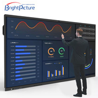 Écran de réunion intelligent LED 4K Ultra HD BRIGHT PICTURE de 75 pouces, tableau blanc, caméra 48MP, contrôle tactile 20 points (stylet/doigt), flexible