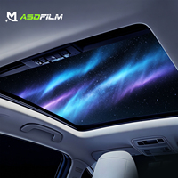 Film pour toit de voiture ciel étoilé, contrôle par application, éclairage LED RGB, lumière d'ambiance à étoiles filantes activée par le son, changement de couleur, protection UV