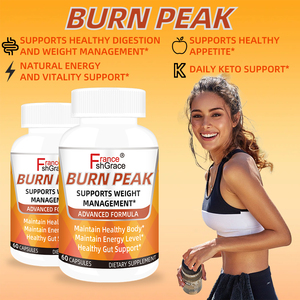 Wholesale Burn Peak Supplement Manufacturer Green <b>Tea</b> and <b>Apple</b> Cider Vinegar for Weight Management 60 Burn Peak Capsules - Product Image 2