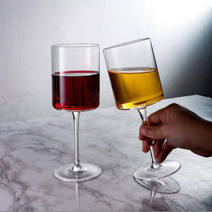 Copa de Vino de Cristal Cilíndrica Cuadrada, Copa de Vino Tinto de Lados Rectos, Copas de Vino Modernas - Product Image 2