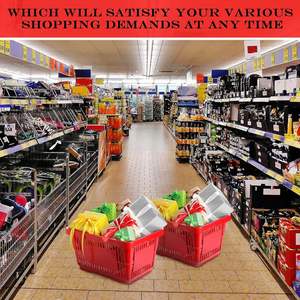 Paniers de courses en plastique pour les magasins de détail - Personnalisés, petite taille, 2 poignées, capacité de 22 L, écologiques - Product Image 3