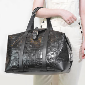 Sac à dos en cuir vegan tendance, sac de voyage en cuir de crocodile, sacs fourre-tout pour femmes et hommes - Product Image 2