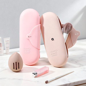 Sac de rangement pour pinceaux de maquillage en silicone, étui de voyage portable pour pinceaux et accessoires de beauté - Product Image 1