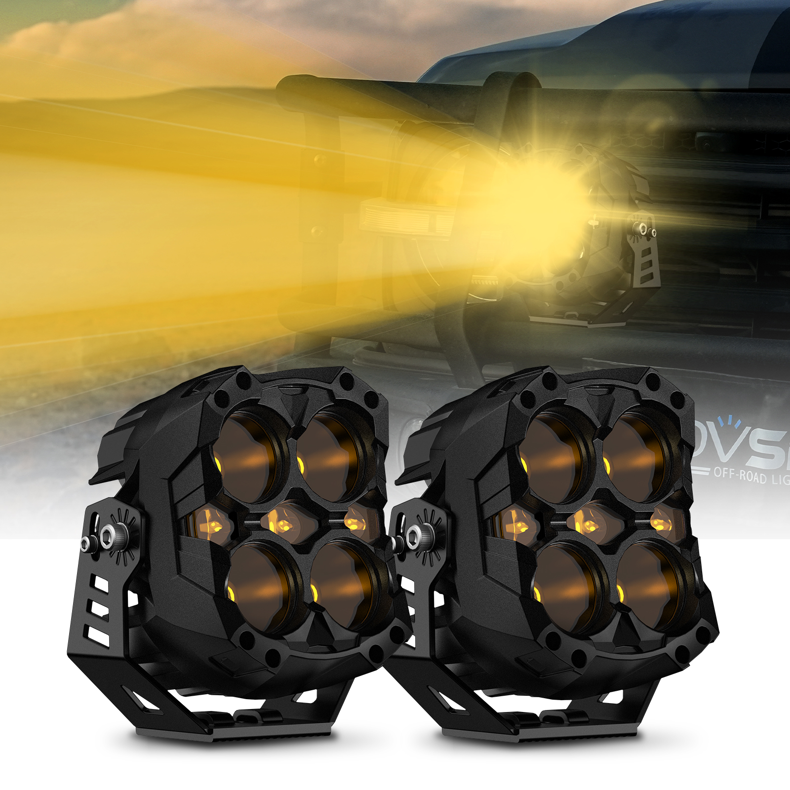 NOVSIGHT 6インチ防水オフロードカー作業灯 LEDドライビングライト 140W