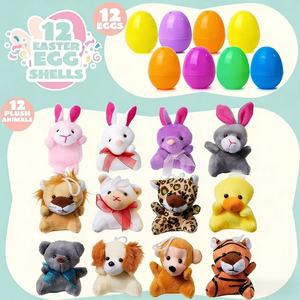 ของเล่นตุ๊กตาสัตว์ขนนุ่มไข่อีสเตอร์แบบไข่เซอร์ไพรส์ข้ามพรมแดน กล่องสุ่มรูปกระต่าย บรรจุของเล่นตุ๊กตาสัตว์ขนนุ่ม - Product Image 1