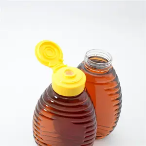 250ml 500ml Ketchup Sauce Honey Squeeze Bottle 500g Plastic Honey Jar Syrup Container with Silicone Valve Cap Flip Cap