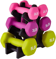 Petit ensemble d'haltères hexagonaux en néoprène de couleur rose avec logo personnalisé équipement de fitness populaire de longue durée pour la salle de sport à domicile