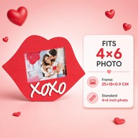 Cadre photo en MDF floqué pour la Saint-Valentin, 4x6, rectangulaire, en bois, cadeau romantique, décoration d'intérieur