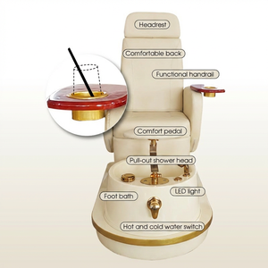 Sillón de Pedicura con Respaldo Reclinable y Bañera de Spa sin Tuberías para un Cuidado de Pies Confortable - Product Image 5