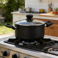 Casserole en acier inoxydable renforcée au titane, antiadhésive, compatible induction et four, idéale pour les aliments pour bébés et les nouilles instantanées