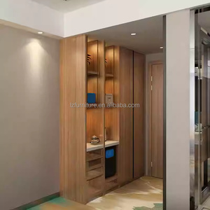 Juego de Dormitorio Doble Moderno y Económico para Apartamento u Hotel, Camas Individuales con Cabecera Acolchada, Mesitas de Noche, Armario, Silla, Escritorio y Consola para TV - Product Image 3